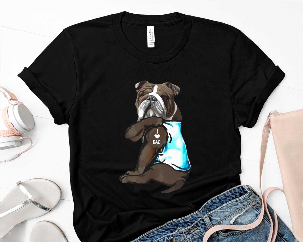 Bulldog Tattoos I Love Dad Fathers Day Shirt 1 Thebeatlestshirt News