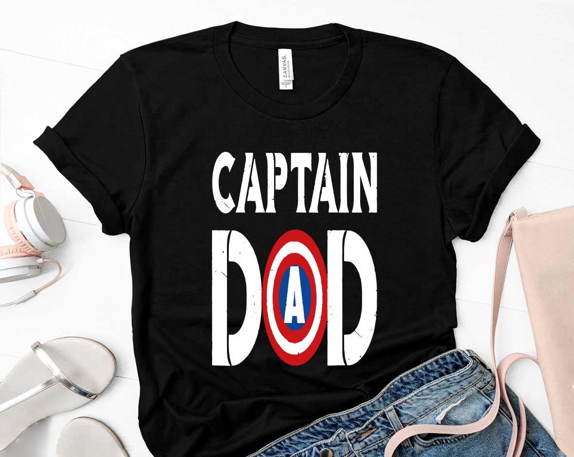 Captain Dad Superhero Men Fathers Day Shirt Vintage Dad Gift Shirt 4 Metallicatee News