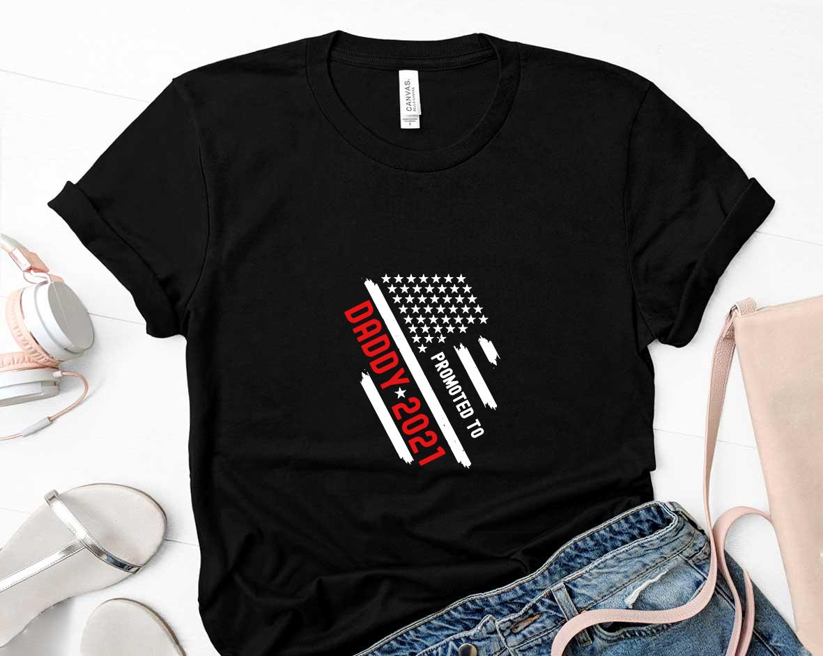 Mens Promoted To Daddy 2021 Soon To Be Dad Father Gift Shirt 1 Thebeatlestshirt News