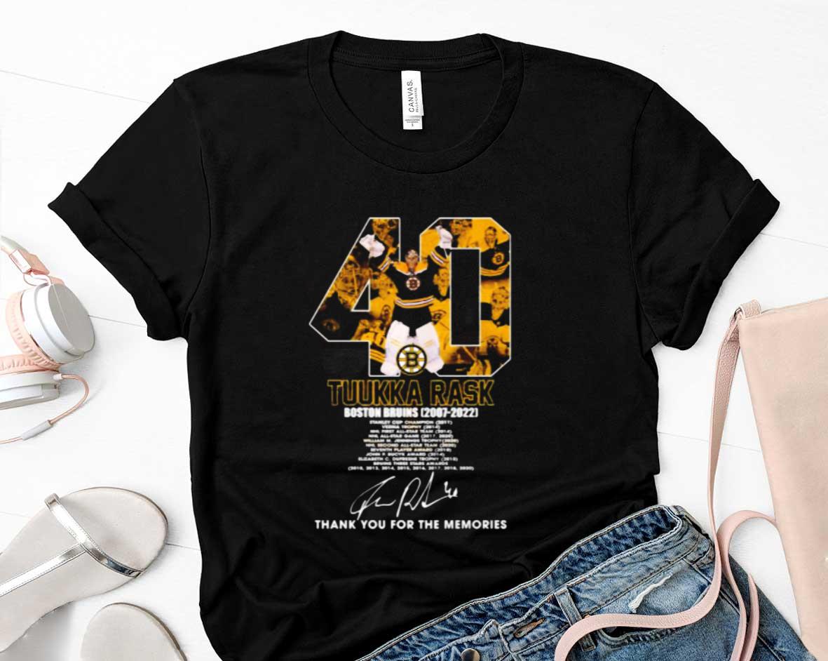 Tuukka Rask Boston Bruins 2007-2022 Signature Thank You For The Memories Shirt 1 Starwars News