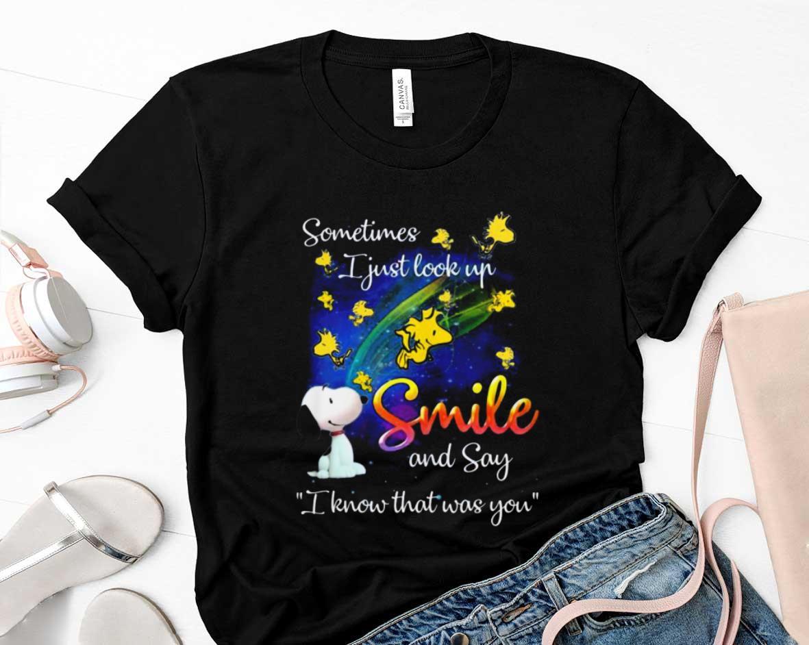 Snoopy Somertimes I Just Look Up Smile And Say I Know That Was You Shirt 1 Postmaloneshirt News