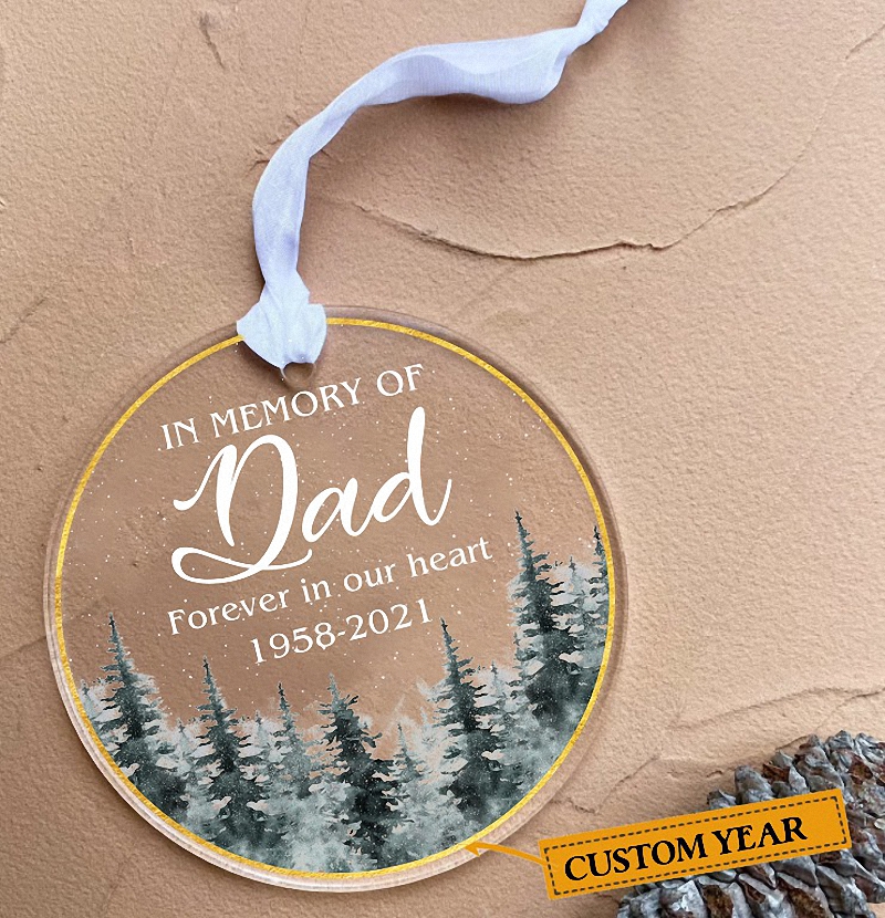 Personalized Gift For Dad In Memory Of Dad Forever In Our Heart Ornament 3