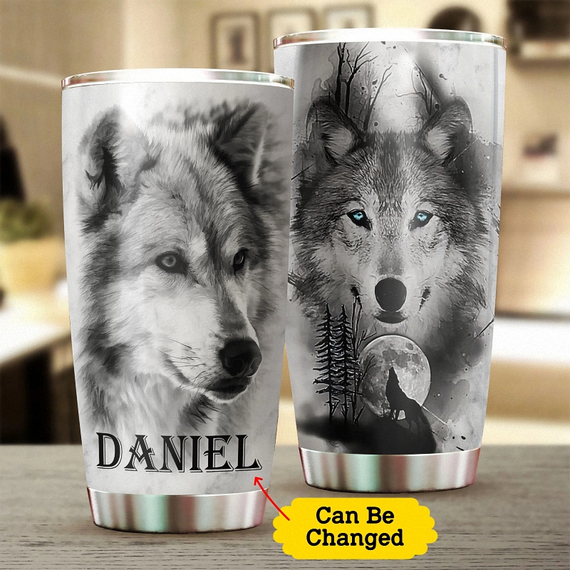 Preview Custom Name Wild Wolf Reunion - 20oz Stainless Steel Tumbler 2