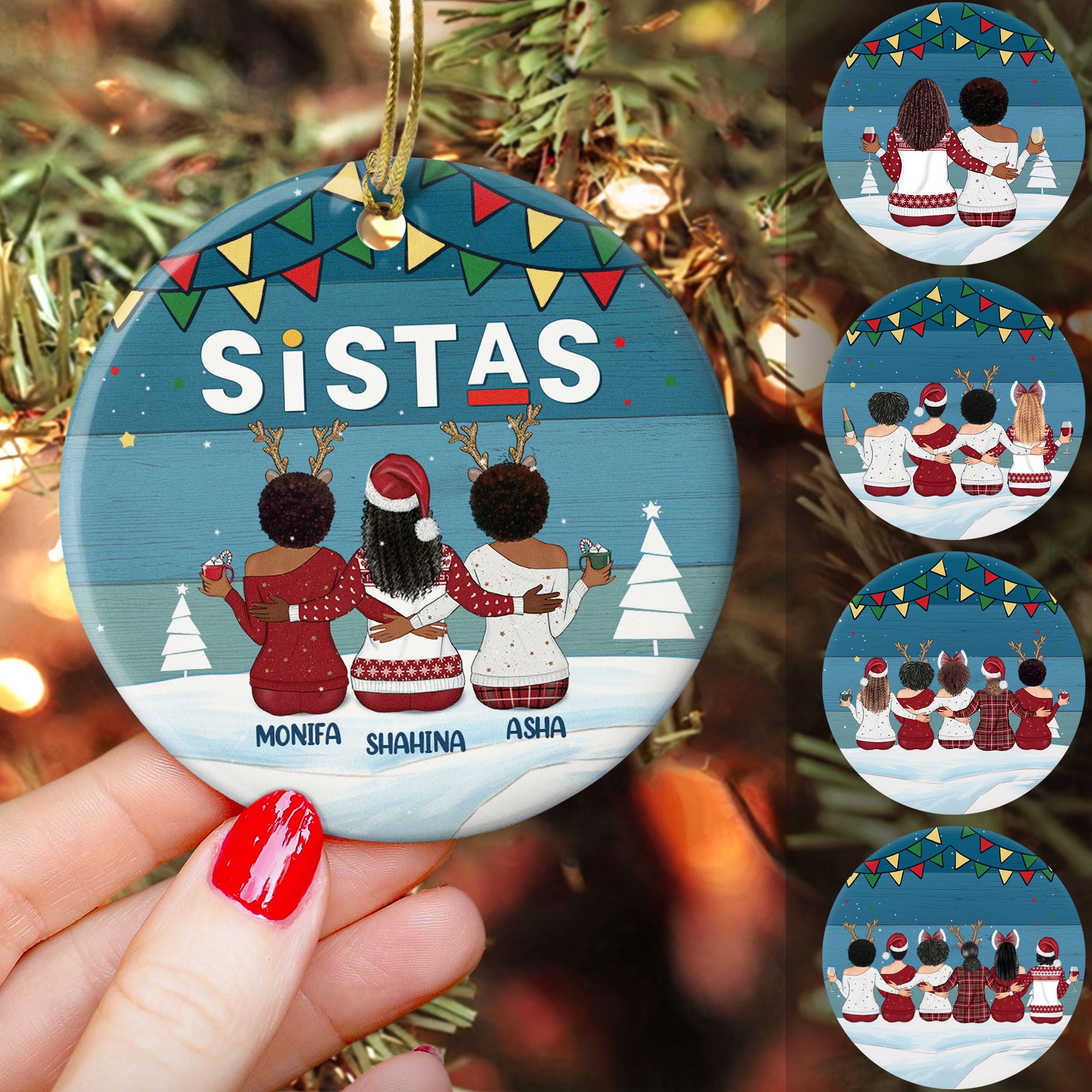 Sistas Soul Sisters - Personalized Ornament - Christmas Gift For Sister 1