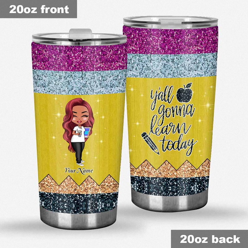 teaching is a work of heart personalized teacher tumbler with 3d pattern print - Teaching Is A Work of Heart Personalized Teacher Tumbler With 3D Pattern Print