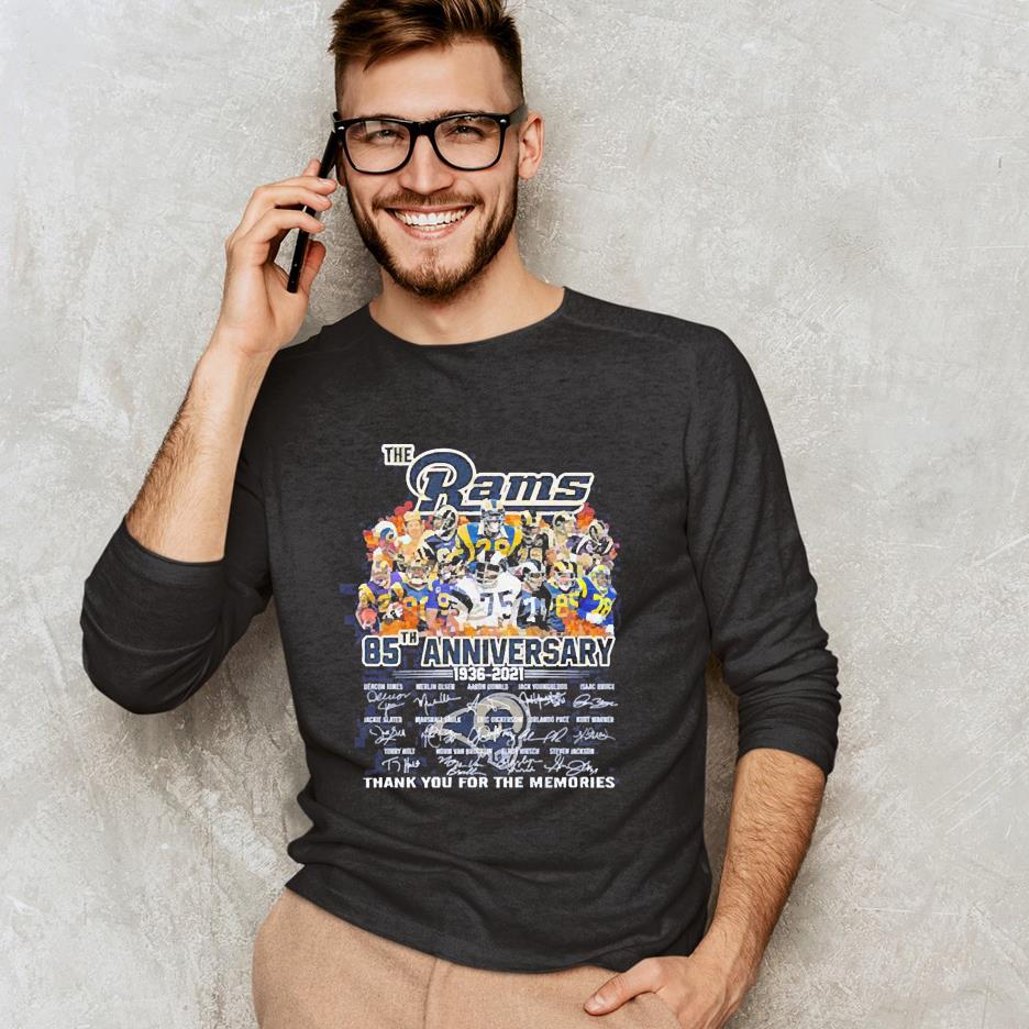 the los angeles rams team football players 85th anniversary 1936 2021 long sleeve - The Los Angeles Rams Team Football Players 85th Anniversary 1936 2021 Signatures Thank You For The Memories Shirt