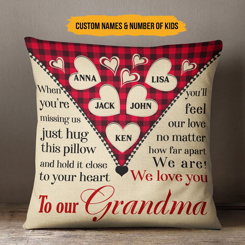 To Our Grandma When You're Missing Us Gift For Grandparents Personalized Custom Pillow 1