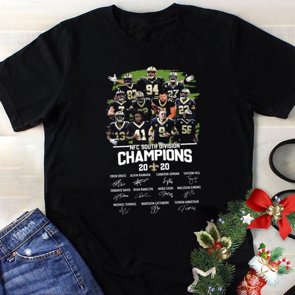 New Orleans Saints NFC south division Champions 2020 signatures shirt 1