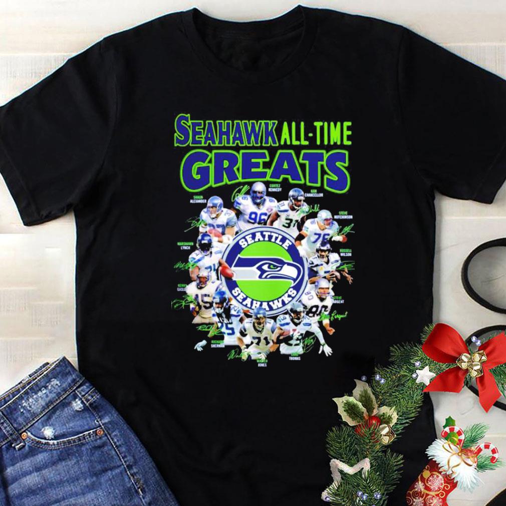 Seattle Seahawks All-time greats signatures shirt 1