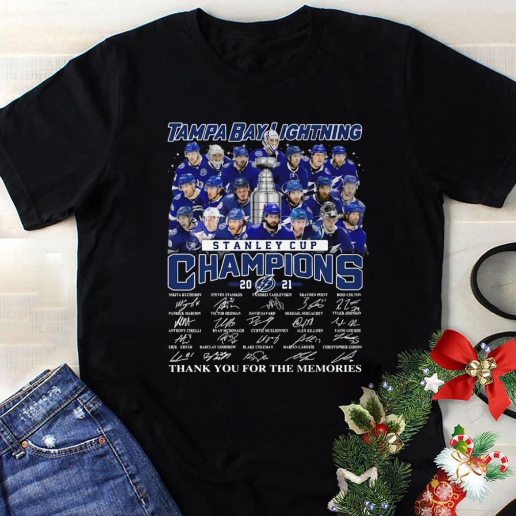 Tampa Bay Lightning Hockey Team Players Names Stanley Cup Champions Thank You For The Memories Signatures Shirt 1