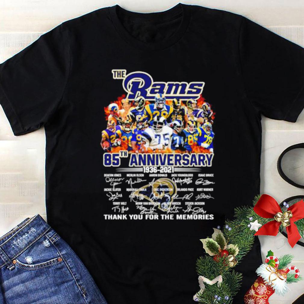 85th anniversary The Los Angeles Rams 1936-2021 thank you for the memories signature shirt 1